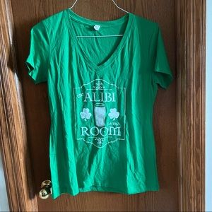 SHAMELESS Alibi Room Green V Neck T Shirt Size XL